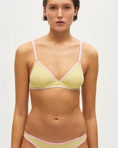 Yellow lemonade/ pink corsage