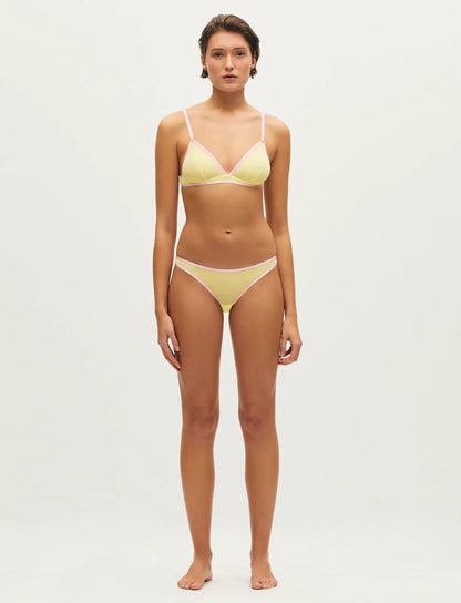 Yellow lemonade/ pink corsage