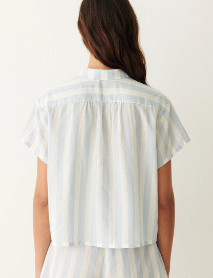 White Blue Stripe