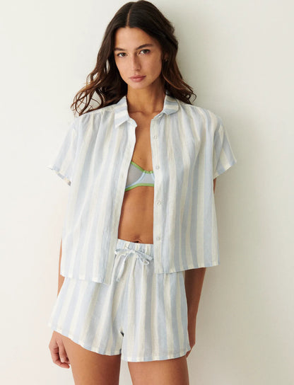 White Blue Stripe